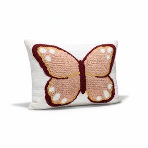 The Big One® Butterfly Throw Pillow – 12"x17" Pink & White Accent